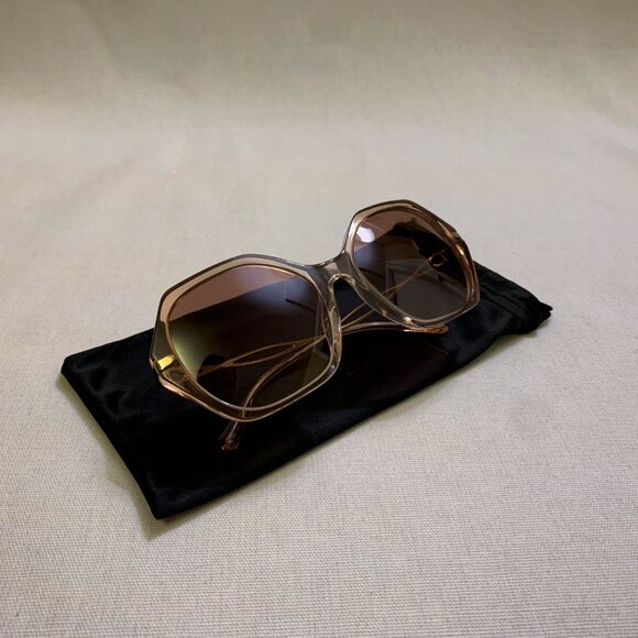 COACH C Hardware Peach Crystal & Gold Sunglasses—Brown Rose Gradient Lenses-NWT - Picture 1 of 10